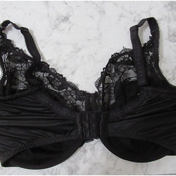 Delimira Bra 40K Black Lace Underwire Plus Size - Picture 6 of 6